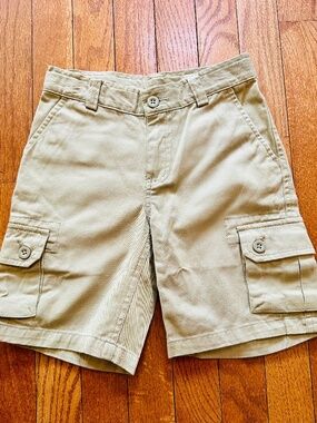 Ralph Lauren Boys Khaki Cargo Chino Shorts Classic Polo Size 5